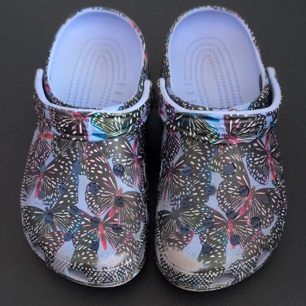 Kids Butterfly Print Clogs